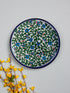 Blue Pottery Decorative Wall plate Floral Design