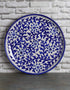 Handmade White Base Blue Design Blue Pottery Plate