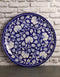 Blue and White Floral Design Blue Pottery Plate