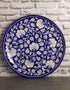 Blue and White Floral Design Blue Pottery Plate