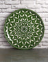 Geometrical Green & White Design Blue Pottery Plate 12