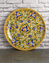 Handcrafted Yellow Base Blue Pottery Plate