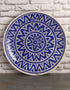 Blue and White Zig Zag Design Blue Pottery Plate 12
