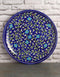 Blue Base and Turquoise Flowers Blue Pottery Plate 12