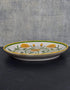 Jaipur Blue Pottery Handcrafted Off-White Base With Yellow Marigold Florals Plate 12