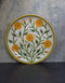 Jaipur Blue Pottery Handcrafted Off-White Base With Yellow Marigold Florals Plate 12