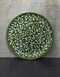 Jaipur Blue Pottery Handcrafted Plate In Green Base With White/Green Florals 12