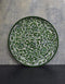 Jaipur Blue Pottery Handcrafted Plate In White Base With Green Flowers & Leaves 12