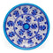 Blue Flowers and Leaves on White Base Plate 6''