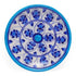 Blue Flowers and Leaves on White Base Plate 6''