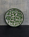 Blue Pottery Hand-Made Plate 6 White Base Green Floral