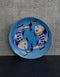 Blue Pottery Hand-Made Plate 6 Turquoise Base Fish Design