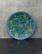 Blue Pottery Hand-Made Plate 6 Turquoise BaseYellow Floral