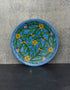 Blue Pottery Hand-Made Plate 6 Turquoise BaseYellow Floral