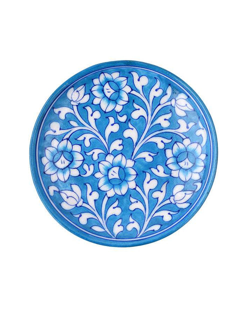 Blue Pottery Hand-Made Plate 6 Set Of 2 pcs.