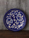 White Flowers On Blue Base Decorative Plate 5 Inch