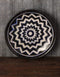 Black & White Geometric Flower Blue Pottery Plate 5