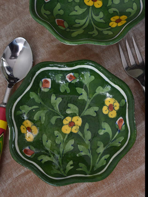 Melon Plate 5 Green Base Floral