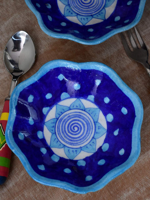 Melon Plate 5 Blue & Turquoise Floral