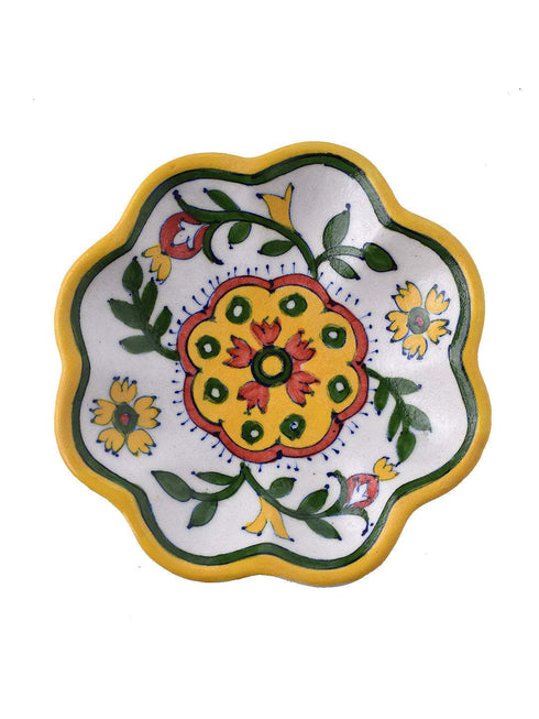 Melon Plate White Base Floral