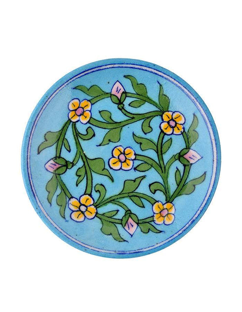 Blue Pottery Decorative Plate 5 Inch (Set of 4)