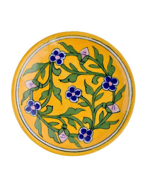 Blue Pottery Decorative Plate 5 Inch (Set of 4)