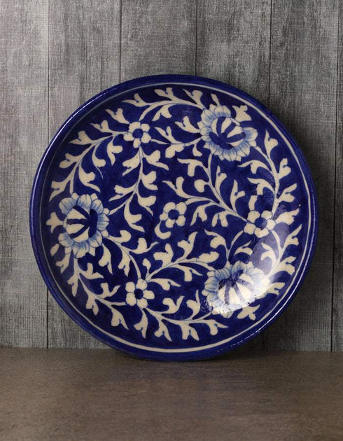 Handmade Blue and White Wall Hanging Plate 8