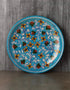 Turquoise Base with Yellow Flowers Plate