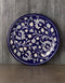 Blue Base and white leaves Blue Pottery Plate
