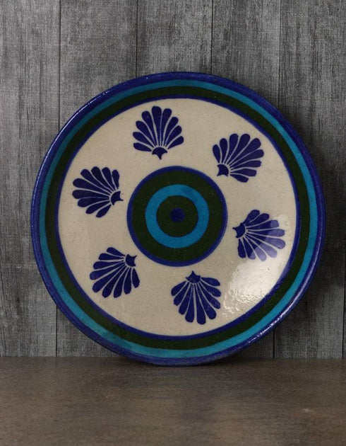 Blue design on White Base 8 Plate