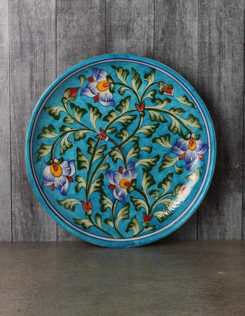 Flowers on Turquoise Base Plate