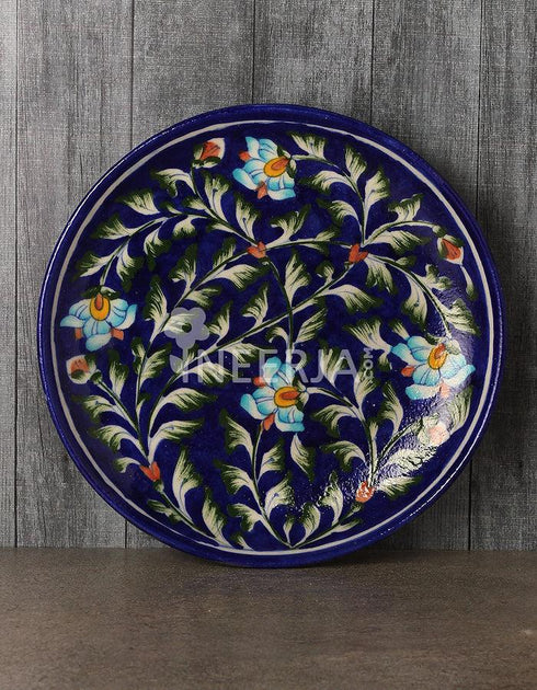 Flowers on Blue Base Plate 8