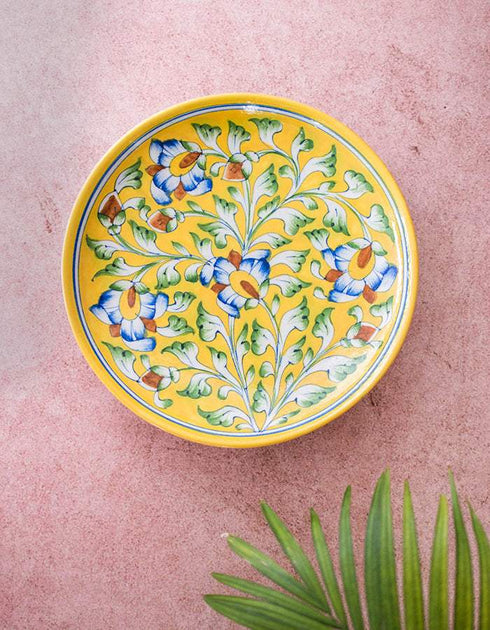 Hand Made Blue Pottery Plate