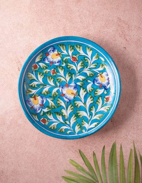 Hand Made Blue Pottery Plate