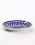 White and Blue Zig Zag Design Oval Plate