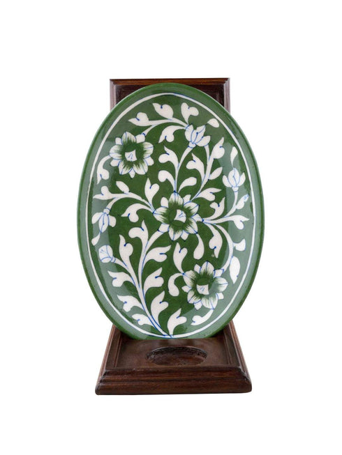 Oval Plate With Wooden Hanger & T-light