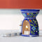 Jaipur Blue Pottery Aroma Oil Diffuser in Blue Base With Turquoise Floral Motifs Big