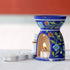 Jaipur Blue Pottery Aroma Oil Diffuser in Blue Base With Turquoise Floral Motifs Big