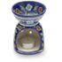 Jaipur Blue Pottery Aroma Oil Diffuser in Blue Base With Turquoise Floral Motifs Big