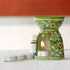 Jaipur Blue Pottery Aroma Oil Diffuser in Green Base With Yellow Floral Motifs Big