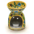 Jaipur Blue Pottery Aroma Oil Diffuser in Yellow Base With Turquoise Floral Motifs Big