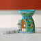 Jaipur Blue Pottery Aroma Oil Diffuser in Turquoise Base With Yellow Floral Motifs Big
