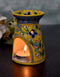 Blue Pottery Oil Burner Small Yellow Colour