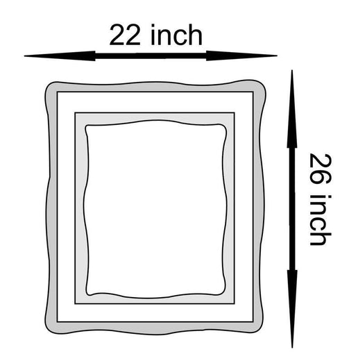 White and Blue Tile Wall Hanging Mirror 22X26 inch