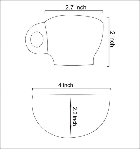 Blue Pottery cup & saucer Corner Planter