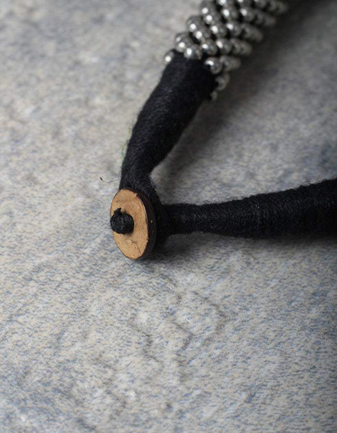 White Metal Thread Choker Necklace