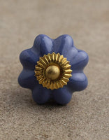 Purple Flower-Shaped Cabinet Knob