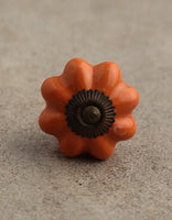 Orange Flower-Shaped Cabinet Knob