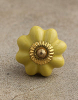 Yellow Flower-Shaped Cabinet Knob