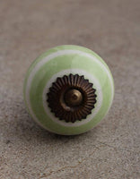 Lime Green and White Cabinet Knob